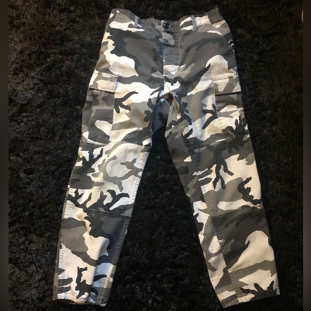 Black, Grey, White Army Cargo Pants